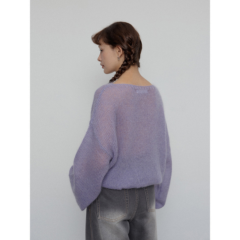 Dames Truien & Vesten | Lichtblauwe Trui Milana Ls Mohair Knit Dames Dames