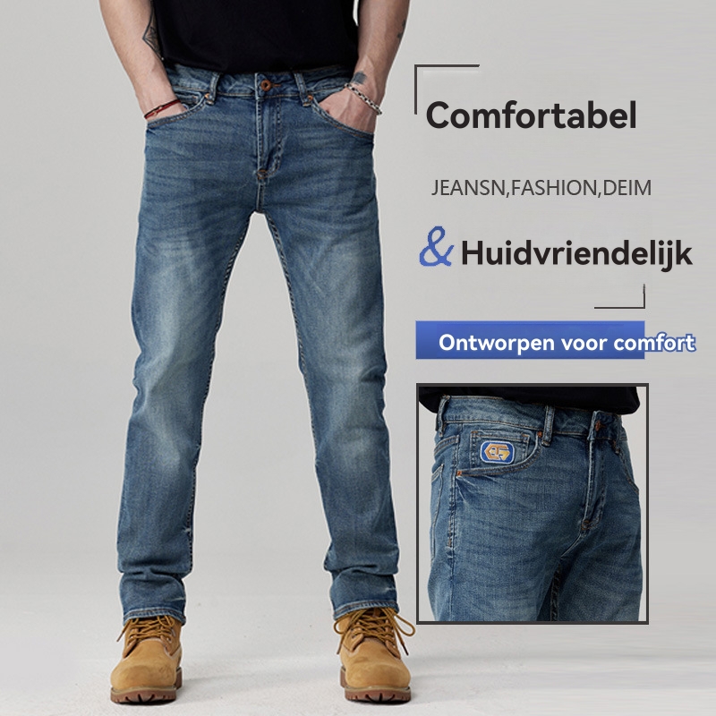 Heren Jeans | Blauwe Straight Leg Jeans Commander 3.0 Heren Heren